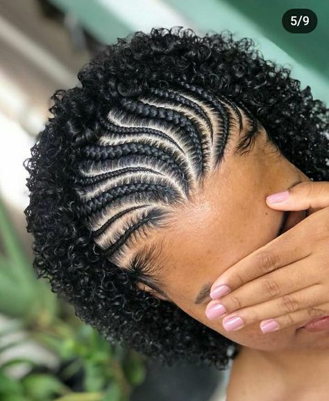 Cornrows Natural Hairstyles, Cornrows Curly Hair, Habesha Hairstyles, Ponytail Hairstyles Natural Hair, Braid Art, Cornrows Natural, Natural Hair Hairstyles, Half Braided Hairstyles, Lemonade Braids Hairstyles