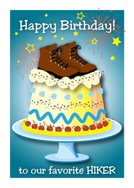 Birthday for Hiker, boots, cake card Happy Birthday Hiker, Birthday Boots, Mountain Quotes, Clip Art Library, Hiker Boots, Happy 30th Birthday, Card Tattoo, Cake Card, Free Ecards