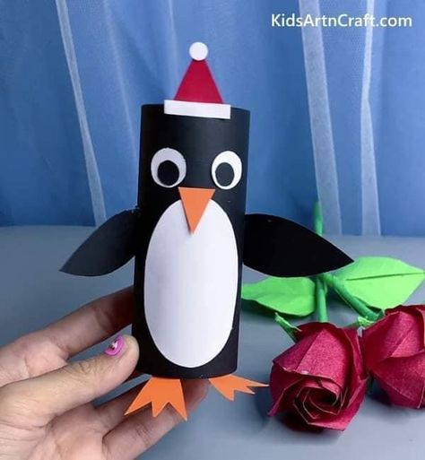 Penguin Toilet Paper Roll Craft, Easy Penguin Crafts For Kids, Peanut Penguin, Penguin Crafts For Kids, Preschool Penguin, Diy Penguin Crafts, Penguin Craft For Kids, Easy Toilet Paper Roll Crafts, Birds Crafts