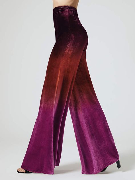 High Waisted Wide Leg Ombre Pants Ombre Pants, Plus Size Inspiration, Velvet Clothes, Carbon 38, Long Leggings, Activewear Fashion, Professional Attire, Adidas By Stella Mccartney, Velvet Fashion