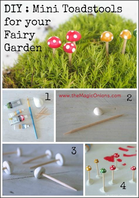 Make adorable mini toadstools for your fairy garden :: DIY tutoiral :: www.theMagicOnions.com Gnome Tree, Dnd Diy, Room Things, Fall Farm, Fairy Garden Crafts, Mini Fairy Garden, Faeries Gardens, Farm Crafts, ดินปั้น Polymer Clay