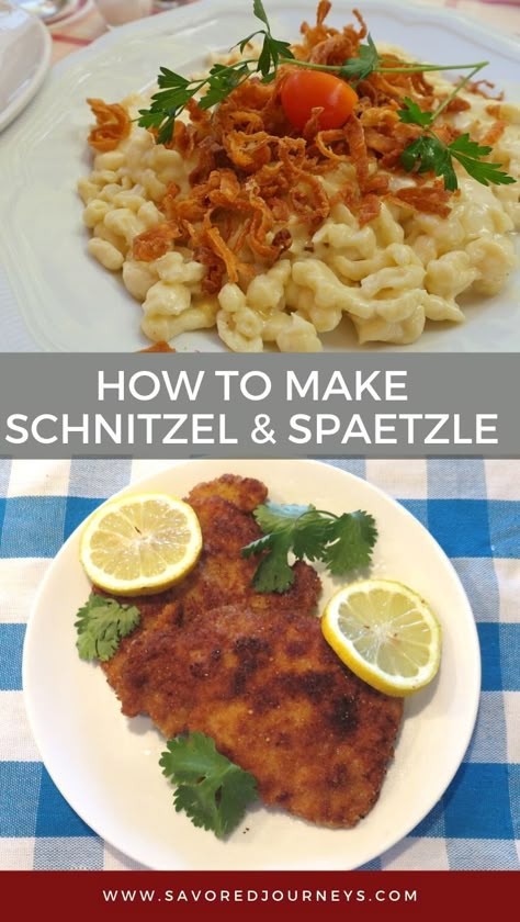 Spaetzle And Pork Schnitzel, Spatzel And Pork, Authentic German Spaetzle, Side Dishes For Pork Schnitzel, Sides For Pork Schnitzel, Weinersnitchel Recipe, Pork Schnitzel Side Dishes, What To Serve With Pork Schnitzel, Pork Snitzel Side Dishes