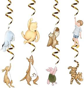 qmezwux Winnie 16Pcs Swirl Hanging Decorations for Winnie Baby Shower Decorations The Pooh Birthday Decorations Party Supplies Pooh Birthday Decorations, Winnie The Pooh Decor, Vintage Birthday Parties, Winnie The Pooh Themes, Pooh Birthday, Winnie The Pooh Birthday, 1st Birthday Decorations, Pooh Baby