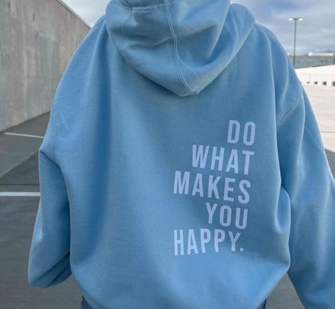 Do What Makes You Happy Hoodie | Aesthetic Sweatshirt | Positive Apparel  ✨PLEASE read the description. This hoodie is not oversized, you need to buy 2-3 sizes larger than you normally wear.✨ Awesome gift idea for friends family or yourself! FABRIC:  Made from cotton faced fabric ideal for decoration purposes, it is an essential for any hoodie lover. Twin needle stitching detailing Double fabric hood Self coloured cords Kangaroo pouch pocket  Ribbed cuff and hem Simple tear out label makes it pe Happy Hoodie, Loose Hoodie, Traje Casual, Estilo Chic, Sweater Collection, Sports Hoodies, What Makes You Happy, Urban Chic, 로고 디자인