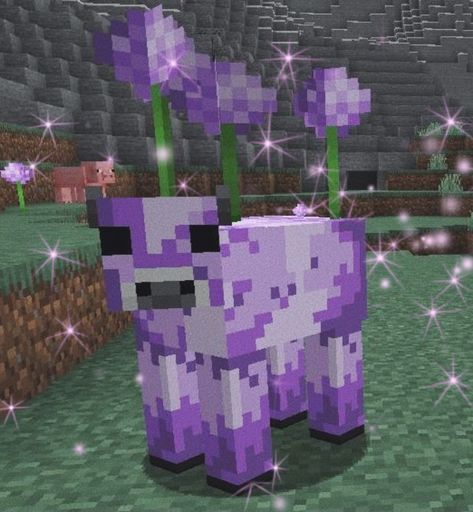 Minecraft Moobloom, Cow Aesthetic, Anime Minecraft, Pixel Art Minecraft, Minecraft Pictures, Minecraft Anime, Minecraft Wallpaper, Aesthetic Picture, Pixel Art