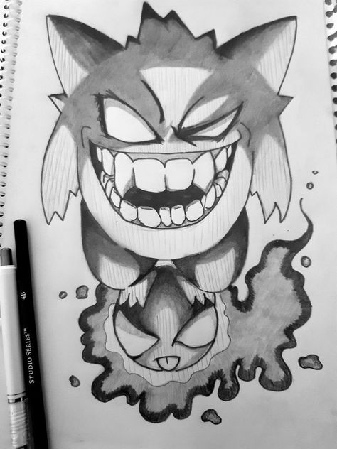 coloring pages 👨‍🚀 Bidoof Tattoo, Gengar Sketch, Pokemon Drawings Sketches, Gengar Drawing, Gengar Tattoo, Lion King Drawings, Pokemon Sketch, Drawing Cartoon Faces, Pokemon Tattoo