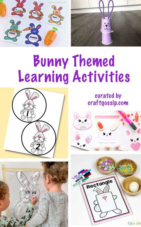 Bunny Activities, Ten Frame Activities, Rabbit Theme, Learning Activities For Kids, Rabbit Crafts, Candles Diy, Rainy Day Crafts, Free Printable Activities, Rhymes For Kids