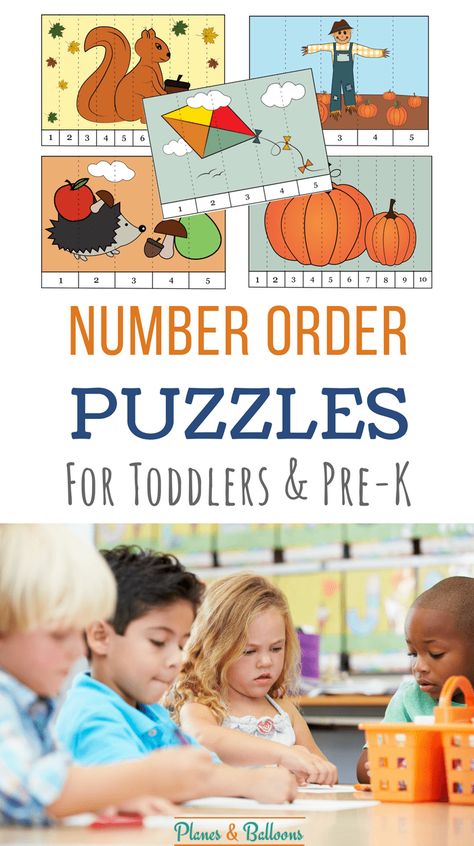 Fun number recognition printables for learning numbers 1-10. Preschool and kindergarten number activities for fall. #prek #fall #kindergarten #math Counting In 10s, Number Activities Kindergarten, Sequencing Numbers, Autumn Preschool Theme, Seasons Worksheets, Early Childhood Education Activities, Preschool Puzzles, Fall Worksheets, Preschool Counting