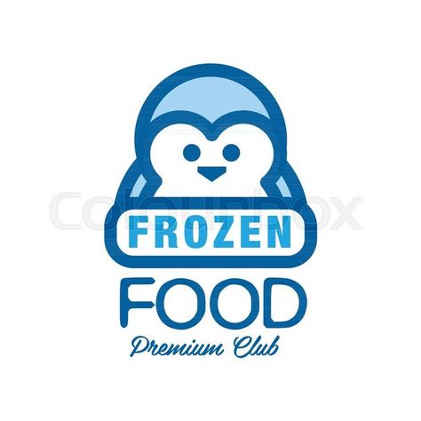 Frozen Food Logo Design, Logo Frozen Food, Penguin Vector, Ice Logo, Mint Logo, Ice Cream Logo, Food Logo Design Inspiration, Chocolate Logo, Logo Sketches