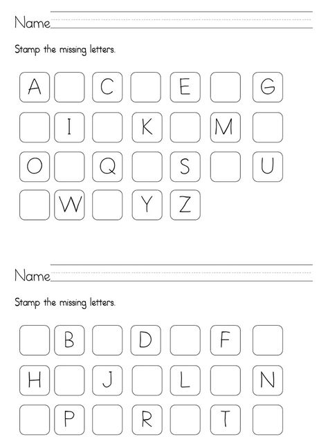 These are worksheets to use with letter stamps. I am going to use them with the letter stamps I bought at Target. Letter Stamp Activities, 8th Grade Worksheets, Alphabets Worksheet, English Alphabet Writing, Sunflower Classroom, Alphabet Review, Kertas Kerja Prasekolah, Free Printable Alphabet Worksheets, Kids Handwriting Practice