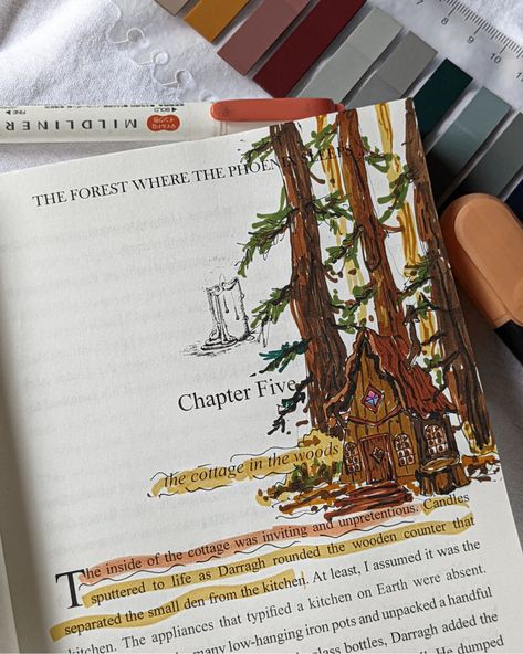 Cottage core cozy fantasy Ghibli aesthetic bookish reader coffee cozy living doodles annotations annotated books love quotes book dedications romantic romance cottage in the woods drawing doodle Annotated Books Gift, Read Me When You Need Me Book Ideas, My Book Aesthetic, Book Art Aesthetic, Book Customization, Art Book Ideas, Book Instagram Story, Tress Of The Emerald Sea, Romance Books Aesthetic