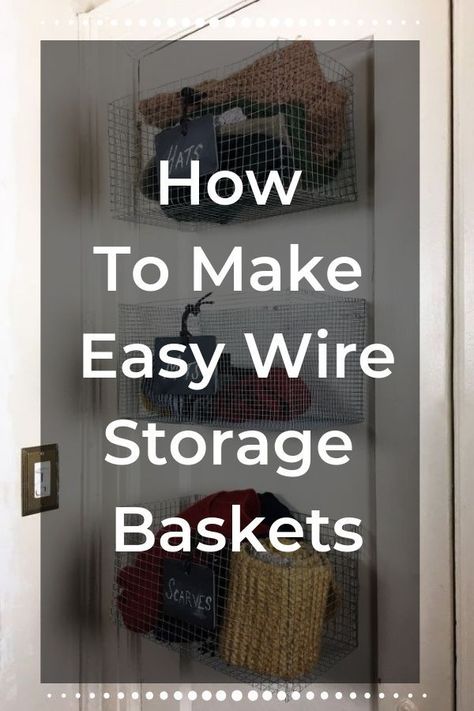 Chicken Wire Basket Diy, Diy Hanging Baskets Storage, Baskets On Wall For Storage, Diy Wire Basket, Dollar Tree Storage Bins, Chicken Wire Diy, Organization Goals, Budget Storage, Dollar Tree Storage