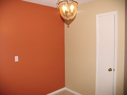 Orange Living Room Walls, Modern Living Room Paint, Living Room Decor Orange, Orange Paint Colors, Room Color Combination, Wall Color Combination, Dining Room Paint Colors, Living Room Wall Color, Bedroom Color Combination