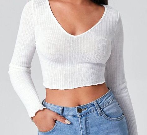 Notch Neck Top, Shirt Crop Top, Latest T Shirt, Top Fabric, Shein Style, White Casual, Crop Tee, Outfits Aesthetic, Cami Tops