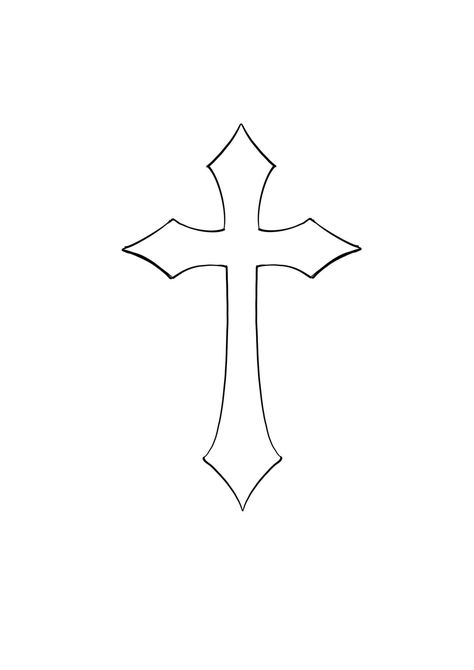 Fancy Cross Drawing, Simple Cross Drawing, Cross Stencil Tattoo, Small Cross Tattoo For Men, Cross Outline Tattoo, Tattoo Stencil Outline Men, Coptic Tattoos, Dainty Cross Tattoo, Cross Tattoo Stencil