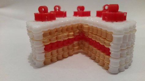 perler beads 3D cake Perler Beads 3d, 3d Cake, Perler Beads, Beads, Cake