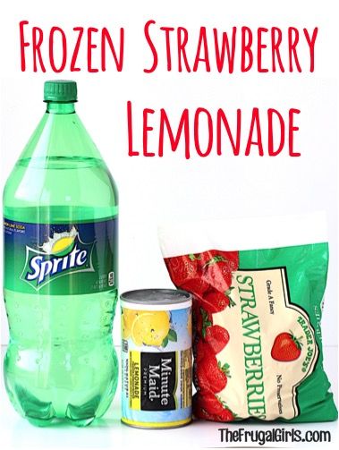 Frozen Strawberry Lemonade Recipe, Frozen Strawberry Lemonade, Strawberry Lemonade Recipe, Party Punch Recipes, Slushie Recipe, Frozen Strawberry, Punch Drinks, Frugal Girls, Drink Recipes Nonalcoholic