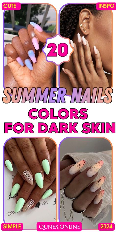 Make a bold statement this summer with our collection of gel nail colors specially curated for dark skin tones. Long-lasting and vibrant, these shades will keep your nails looking flawless from beach days to rooftop nights. Nail Colors Summer, Summer Nail Polish Colors, Dark Skin Nail Polish, Nail Colors For Dark Skin, Best Nail Colors, Nail Polish Colors Summer, Summer Nail Colors, Nail Base Coat, Summer Nail Polish