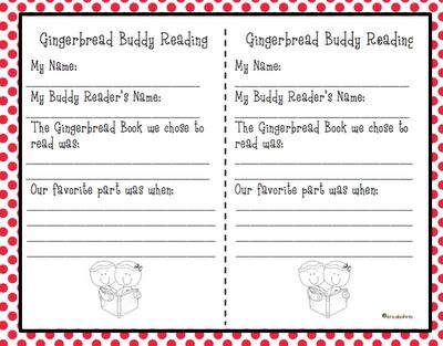 Gingerbread Man Buddy Reading Log and Anchor Chart Gingerbread Stories, Buddy Reading, Gingerbread Man Unit, Winter Classroom Activities, Gingerbread Activities, Math Spiral Review, Christmas Teaching, Teacher Freebies, Winter Classroom