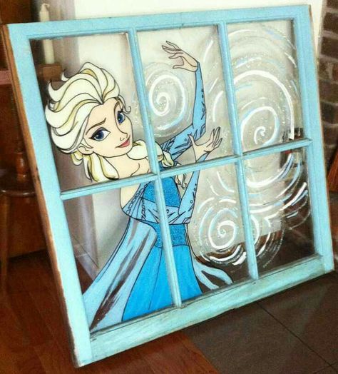 Elsa Frozen Room Decor, Frozen Themed Bedroom, Disney Princess Room, Frozen Bedroom, Casa Disney, Frozen Room, Anna Und Elsa, Christmas Window Painting, Frozen Christmas