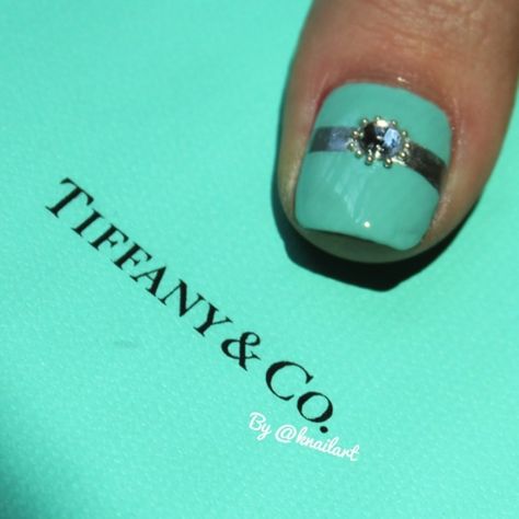 Tiffany Blue Nails, Tiffany Nails, Fantasy Nails, Toe Nail Designs, Bridal Nails, Fabulous Nails, Tiffany And Co, Fancy Nails, Creative Nails