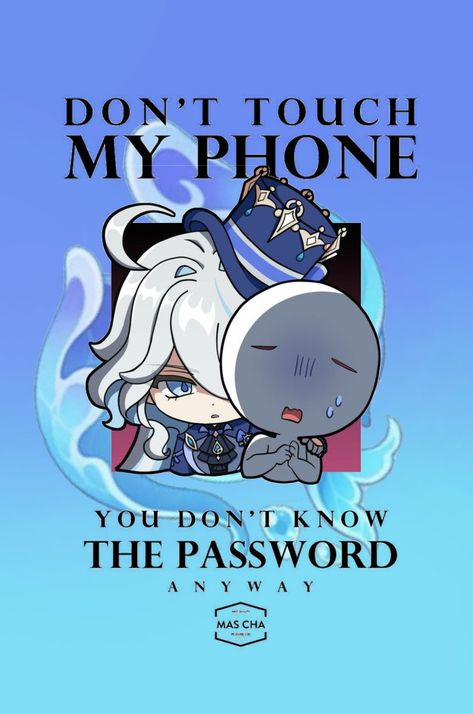 Genshin Lockscreen, Wriothesley Genshin, Genshin Wallpapers, Dont Touch My Phone, Genshin Wallpaper, Don't Touch My Phone, Fantasy Logo, Chibi Wallpaper, Anime Lock Screen Wallpapers