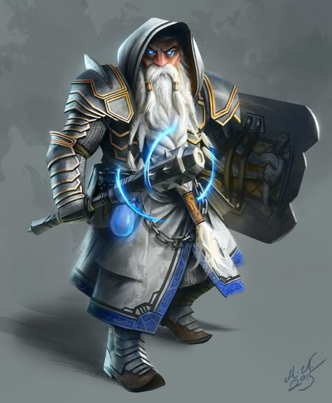 Dwarf Cleric, Magnus Norén on ArtStation at https://www.artstation.com/artwork/P6JQ8 Dnd Cleric, Creature Fantasy, Illustration Fantasy, Pathfinder Character, Heroic Fantasy, Fantasy Races, Dungeons And Dragons Characters, Fantasy Armor, Fantasy Warrior