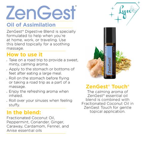 ZENGEST ZenGest Touch Essential Blend is the perfect oil to have on hand at home, work or when travelling. The calming aroma of ZenGest Essential Blend is combined with Fractionated Coconut Oil in ZenGest Touch for gentle topical application. The essential oils of Anise, Peppermint, Ginger, Caraway, Coriander, Cardamom and Fennel are known for their soothing and settling aromas and have been combined especially for topical application. #goosebumpkindaday#oneofakind #grannyisanessentialoilguru Essential Oil Plants, Home Work, Oil Uses, Fractionated Coconut Oil, Essential Oil Uses, Fennel, Essential Oil Blends, Doterra, Oil Blend