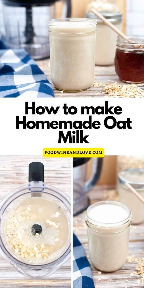 How to Make Homemade Oat Milk, a simple do it yourself recipe for making delicious vegan milk at home using rolled oats Make Oat Milk, Homemade Oat Milk, Apple Cider Vinegar Recipes, Oat Milk Recipe, How To Make Oats, Homemade Apple Cider, Gluten Free Vegan Recipes, Vegan Milk, Vegan Ice Cream