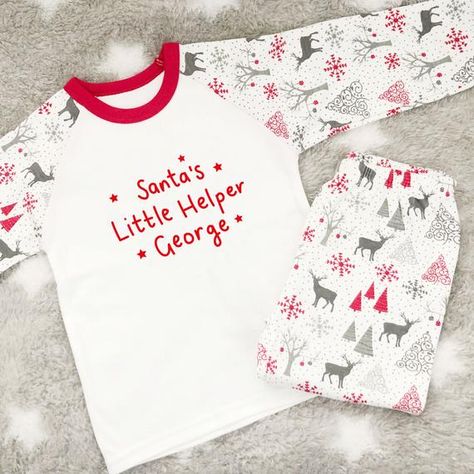 Handwritten Design, Kids Christmas Pjs, Personalized Christmas Pajamas, Personalised Pyjamas, Christmas Pyjamas, Xmas Pjs, Christmas Pajamas Kids, Sweet Gift Ideas, Personalized Pajamas