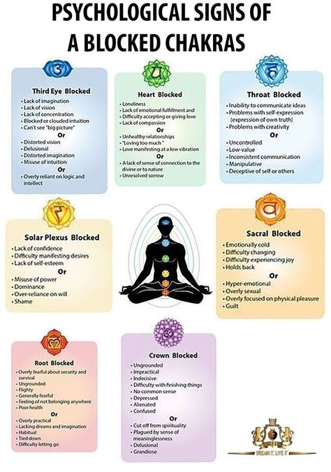 Psychological Signs of a Blocked Chakras All The Chakras, Chakra For Beginners Learning, How To Heal Your Chakras, How To Align Your Chakras, Chakras Placement, Chakra Explanation, Chakras In Body, Chakras And Their Meanings, Chakra Placement