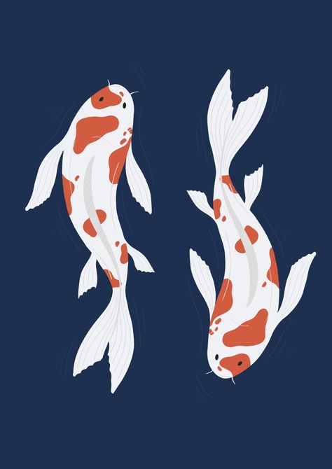 #koi #illustration #procreate #wallpaper Koi Illustration, Procreate Wallpaper, Koi Fish Illustration, Koi Painting, Ikan Koi, Illustration Procreate, Fish Illustration, Plakat Design, Fish Wall Art