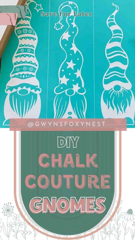 Chalk Couture Gnome transfer how to use Gnome Pom Pom, Gnome Stencil, Gnome Wood Sign, Gnomes Wood, Pom Pom Yarn, Dollar Store Diy Projects, Gnome Ornaments, Chalk Couture, Yarn Projects