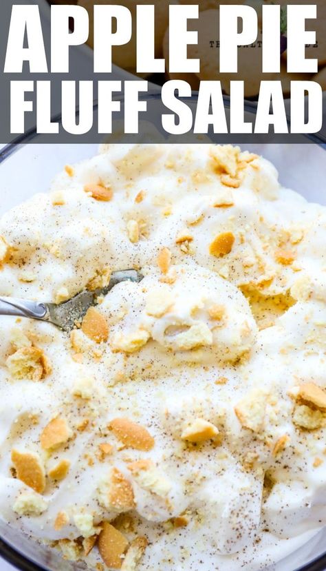 Apple Pie Fluff Salad, Blueberry Fluff Salad, Fluff Deserts, Oreo Fluff Salad, Dessert Fluff, Strawberry Fluff Salad, Fruit Fluff, Pie Filling Desserts, Fluff Recipes