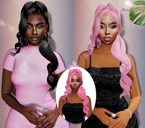 Monica Ponytail ❤ | Patreon Afro Hair Sims 4 Cc, Sims 4 Black Hair, Sims 4 Cas Mods, Free Sims 4, The Sims 4 Packs, Sims 4 Body Mods, Sims 4 Cc Skin, Sims 4 Expansions, Tumblr Sims 4