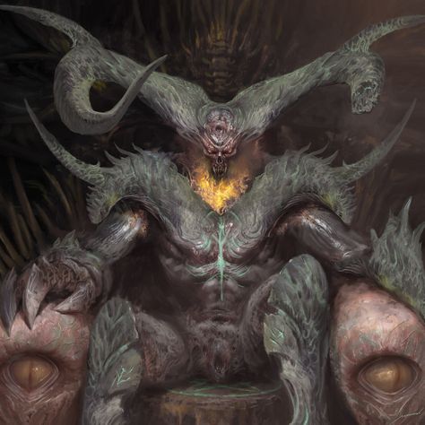 Demon Lord, Antonio J. Manzanedo on ArtStation at https://www.artstation.com/artwork/qAPzre Demon Pictures, Fantasy Demon, Demon Lord, Dark Creatures, Ange Demon, 다크 판타지, Dark Art Drawings, Demon Art, Fantasy Monster