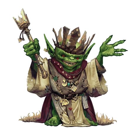 Male Goblin Chief King Robes - Pathfinder 2E PFRPG PFSRD DND D&D 3.5 4E 5E 5th ed d20 fantasy King Robes, D&d Goblin, Pathfinder 2e, Goblin Art, Pathfinder Character, Goblin King, Heroic Fantasy, Fantasy Races, Dungeons And Dragons Characters