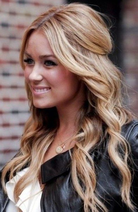 Center-parted Half Up Half Down Hairstyle Loose Curls Wedding, Lauren Conrad Hair, Long Loose Curls, Bohol, Half Up Hair, Loose Curls, Brigitte Bardot, Hair Envy, Wedding Hair And Makeup