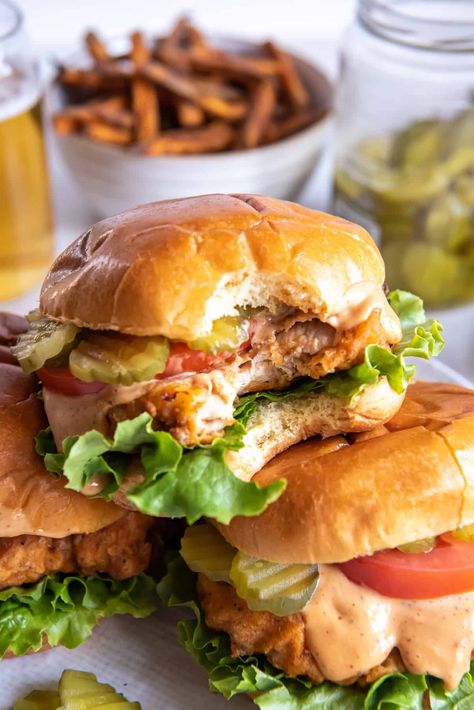 Chicken On A Bun Sandwiches, Chicken Sandwich Pickle Juice, Pickle Brined Fried Chicken Sandwich, Hot Honey Chicken Sandwich Air Fryer, Chicken Cutlet Sandwich Recipes, Chicken Sandwich Recipes Air Fryer, Breaded Chicken Sandwich, Fried Chicken Boneless, Air Fryer Chicken Sandwich