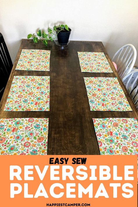 Placemats Sewing, Diy Placemats Fabric, Easy Placemats, Reversible Placemats, Diy Placemats, Placemats Patterns, Crafts Sewing Projects, Sewing Machine Projects, Place Mats Quilted