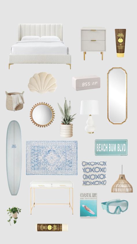 #beach #sunbum #beachroomdecor Bedroom Ideas Summer, Coastal Room Decor, Ocean Room Decor, Beachy Room Decor, Cowgirl Room, Beach Room Decor, White Room Decor, Coastal Room, Luxury Room Bedroom