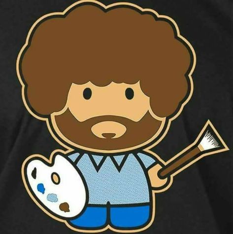 Bob Ross Clipart, Bob Ross Cartoon Drawing, Bob Ross Drawing Of Him, Bob Ross Cartoon, Bob Ross Drawing, Art Classroom Door, Rosé Cartoon, Ross Draws, Teacher Appreciation Crafts