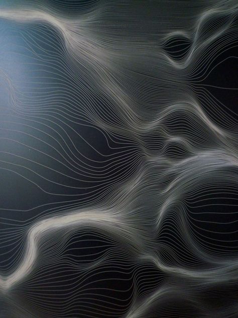 Grid Distortion, laser engravings on anodized aluminum, 22"x22".   For Artomaton exhibition at MediaRuimte in Brussels. Sound Art, Generative Design, Pattern Texture, 3d Texture, Generative Art, Land Art, Sound Waves, Op Art, Art Graphique