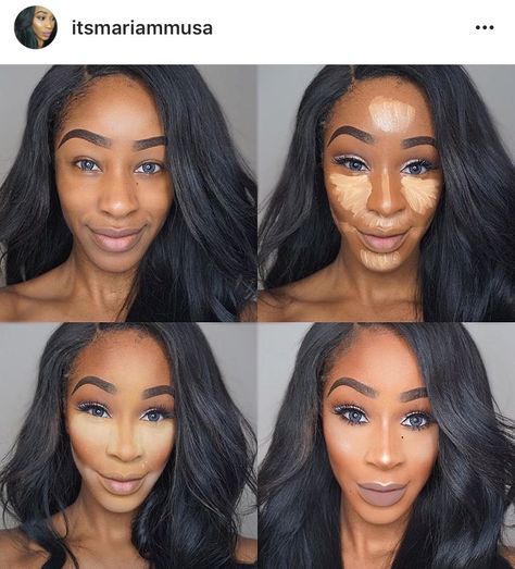 Triangle Face Shape Makeup, Inverted Triangle Face Shape, Face Shape Makeup, Triangle Face Shape, Dark Skin Makeup Tutorial, Triangle Face, Rapper Wallpaper, Makeup Tuts, Boo Thang