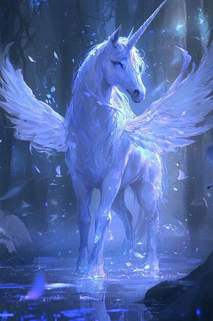 Unicorn With Wings, Unicorn Artwork, Unicorn Wings, White Unicorn, Graphic Resources, Cute Animals, Forest, Animals, White