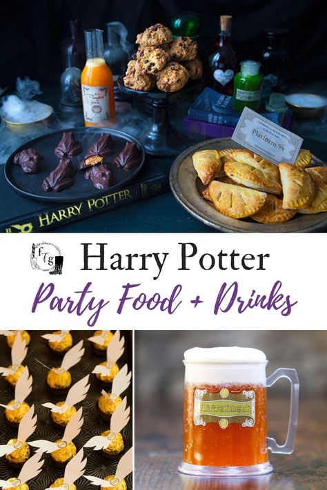 Fantastic Harry Potter party food ideas #harrypotter #harrypotterfan #kidsbirthdayparty #birthdayparty #harrypotterparty #halloweenparty #halloween  #harrypotterfood Harry Potter Party Food, How To Make Butterbeer, Harry Potter Themed Food, Harry Potter Food Ideas, Harry Potter Cookbook, Harry Potter Drinks, Harry Potter Parties Food, Chocolate Frogs, Pumpkin Pasties