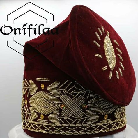 Native Cap, Female Senator Wears, Beaded Caps, Cap Men Fashion, African Hat, Agbada Design, Senator Styles, Nigerian Traditional Wedding, Mens Cap