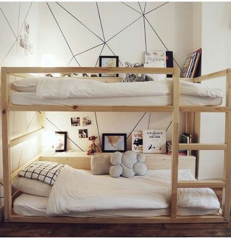 Ikea Bunk Bed, Bunk Beds Small Room, Ikea Kura Bed, Kids Shared Bedroom, Kura Bed, Ikea Kura, Bunk Bed Designs, Kids Bedroom Inspiration, Ikea Bed