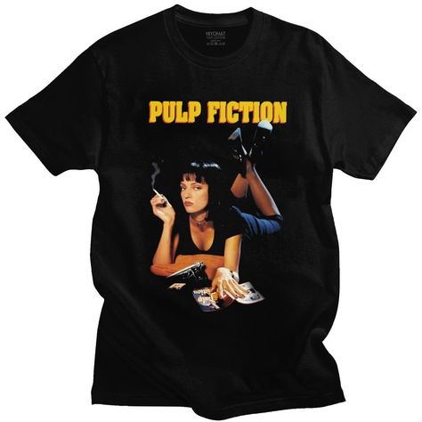 Pulp Fiction Uma Thurman, Pulp Fiction Shirt, Pulp Fiction T Shirt, Film Pulp Fiction, Broadcloth Fabric, Men Fabric, Uma Thurman, Casual Summer Shorts, Quentin Tarantino