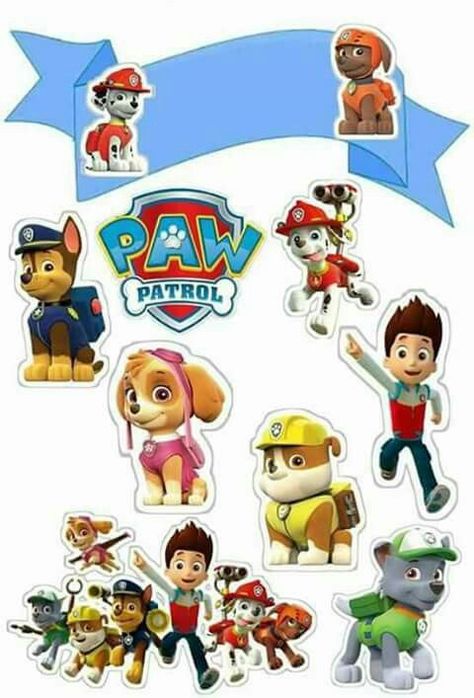 Paw Patrol Birthday Party: Free Printable Cake Toppers. Paw Patrol Cake Topper, Paw Patrol Skye Birthday, Paw Patrol Birthday Decorations, Paw Patrol Stickers, Sky Paw Patrol, Imprimibles Paw Patrol, Paw Patrol Printables, Paw Patrol Cupcakes, Paw Patrol Birthday Theme